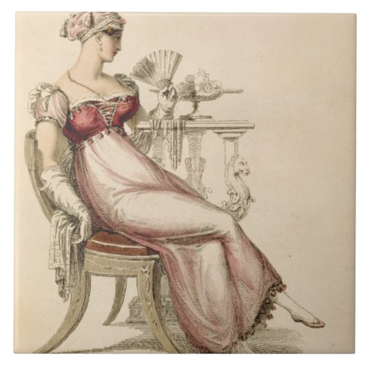 イブニング・ドレスか夜会服、Ackからのファッションプレート タイル (正面)