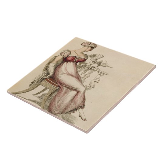 イブニング・ドレスか夜会服、Ackからのファッションプレート タイル (側面)