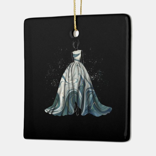 イブニング・ドレスのファッションのイラストレーション# セラミックオーナメント (左)