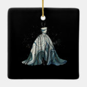 イブニング・ドレスのファッションのイラストレーション# セラミックオーナメント (裏面)
