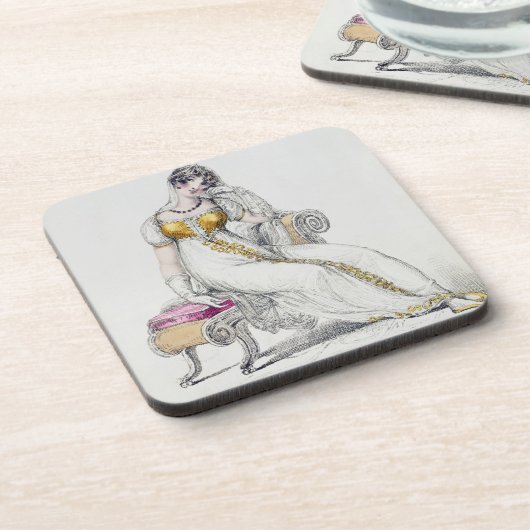 イブニング・ドレス、ファッションプレートからの コースター (左側)
