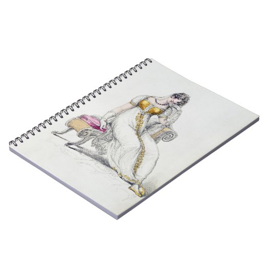 イブニング・ドレス、ファッションプレートからの ノートブック (左側)