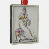 イブニング・ドレス、ファッションプレートからの メタルオーナメント (右)