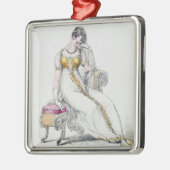 イブニング・ドレス、ファッションプレートからの メタルオーナメント (左)