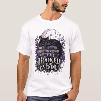イブニング・ブッキング 月夜の黒猫 Tシャツ
