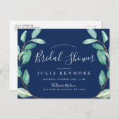 イブニング ボタニカル | ブライダルシャワーの招待状 ポストカード (正面/裏面)