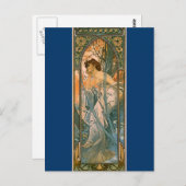 イブニング・レヴェリー - アルフォンス・ミュシャ ポストカード (正面/裏面)