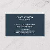 イブラント海軍とブルゴーニュフローラ水彩デザイン 名刺 (裏面)