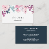 イブラント海軍とブルゴーニュフローラ水彩デザイン 名刺 (正面/裏面)