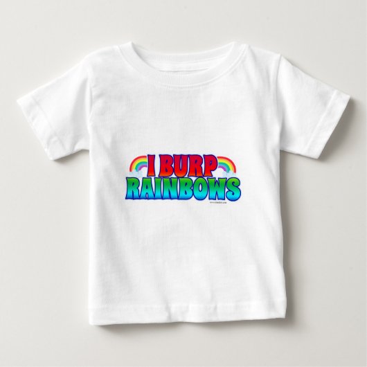 イブルプレインボウズおもしろい乳児引用文アート ベビーTシャツ (正面)