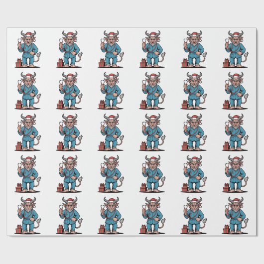 イブートクランプスナーススクラブ看護クリスマス ラッピングペーパー (フラット)