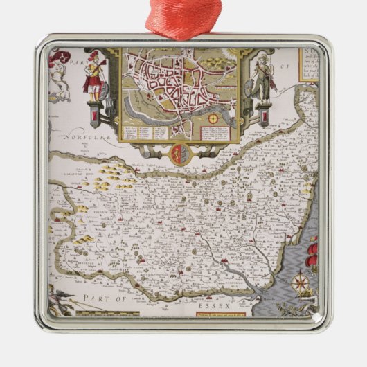 イプスウィッチのサフォークそして状態 メタルオーナメント (正面)