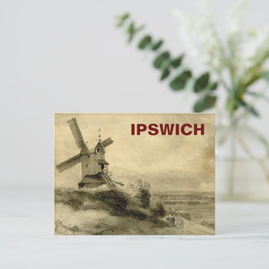 イプスウィッチ，サフォーク – ストークウィンドミルヴィンテージ シーズンポストカード (スタンド正面)