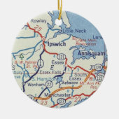 イプスウィッチMAヴィンテージマップ セラミックオーナメント (正面)