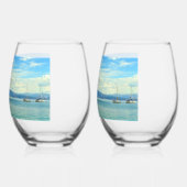 イプソスビーチ飲み物用品セット ステムなしワイングラス (左)