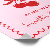 イプネスお願い1つのさくらんぼボウブライダルシャワー ポスター (角)