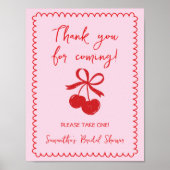 イプネスお願い1つのさくらんぼボウブライダルシャワー ポスター (正面)