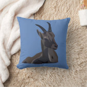イベックスヤギ動物アート クッション (ブランケット)