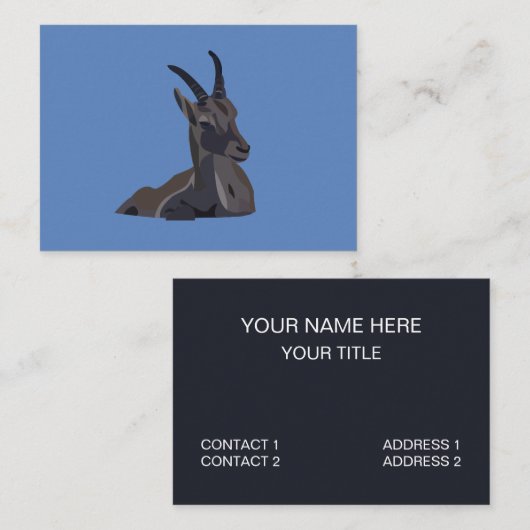 イベックスヤギ動物芸術ヤギ 名刺 (正面/裏面)