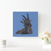 イベックス動物ヤギ スクエア壁時計 (ホーム)