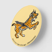 イベリアン・リンクス – ラウンド壁時計 (傾斜)