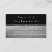 イベントおよびレンタルパーティーの供給 名刺 (裏面)