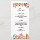 イベントに最適なエレガントな花柄メニューカード メニュー (正面/裏面)