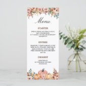 イベントに最適なエレガントな花柄メニューカード メニュー (スタンド正面)