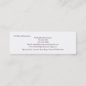 イベントのカスタマイズ可能なチケット(女性) スキニー名刺 (裏面)