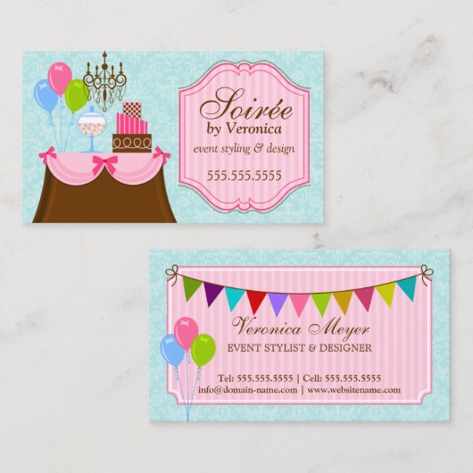 イベントのスタイリストおよびデザイン 名刺 (正面/裏面)