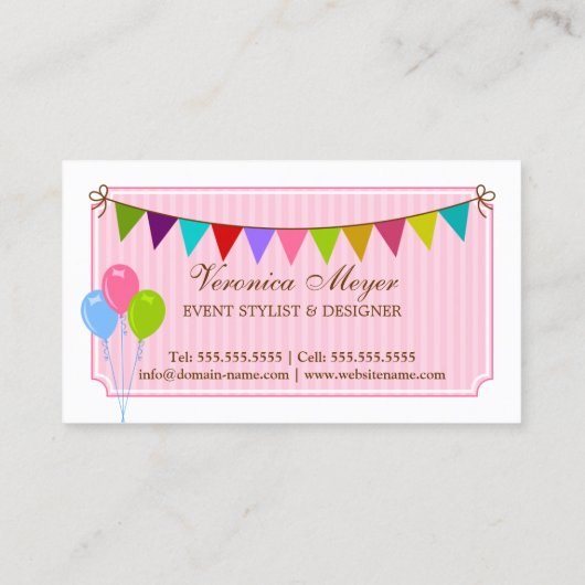イベントのスタイリストおよびデザイン 名刺 (裏面)