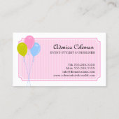 イベントのスタイリストのカスタム 名刺 (裏面)