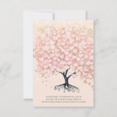 イベントのタイムライン順序 ハートの葉の木の囲い 招待状 (裏面)