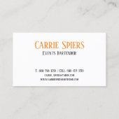 イベントのバーテンダーの名刺 名刺 (裏面)