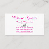 イベントのバーテンダーの名刺 名刺 (裏面)