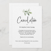 イベントの取り消し – COVID 19 招待状 (正面/裏面)