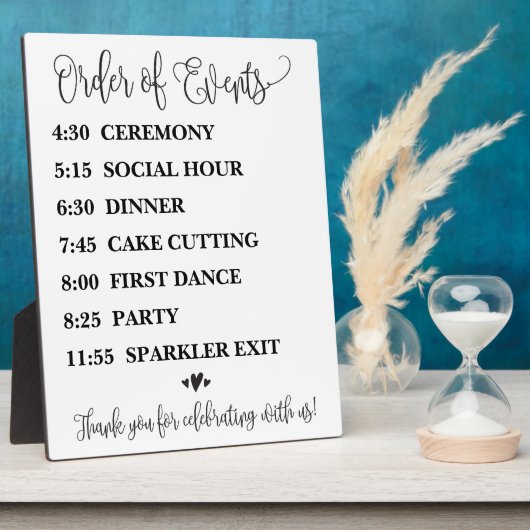 イベントの結婚計画記号の順序 フォトプラーク (側面)