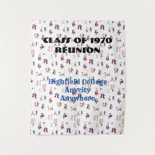 イベントの背景 ジービング/ボッピング - テキストは編集可能 タペストリー (正面)