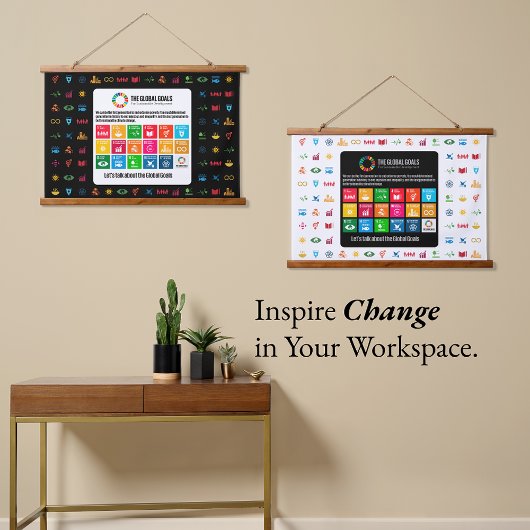 イベントの背景SDGウォールアートforクラスルームズオフィス 吊り下げ型タペストリー
