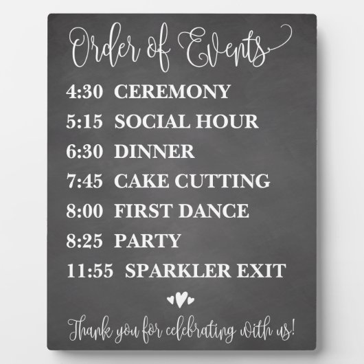 イベントの計結婚画記号のチョーク順 フォトプラーク (正面)