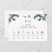 イベントの順序タイムラ結婚インの緑 エンクロージャーカード (正面/裏面)