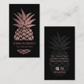 イベントの食料調達のモダンのばら色の金ゴールドのパイナップル 名刺 (正面/裏面)