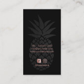 イベントの食料調達のモダンのばら色の金ゴールドのパイナップル 名刺 (裏面)