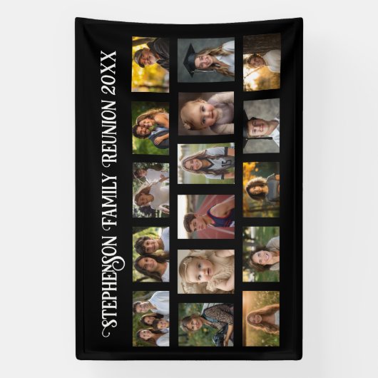 イベントまたはファミリー懇親会16フォトコラージバナー 横断幕 (縦)