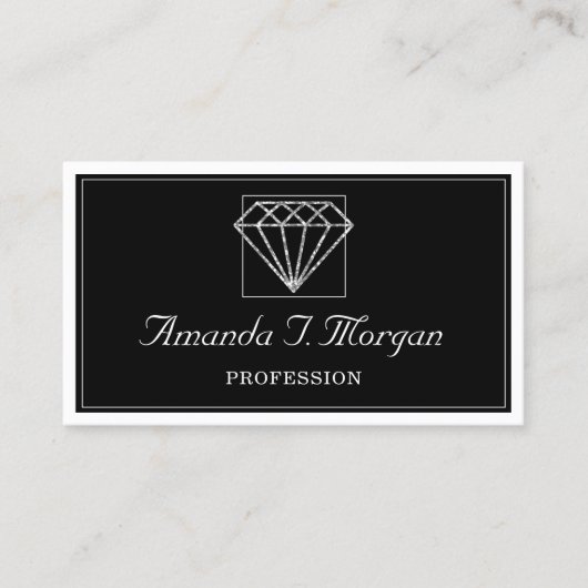 イベントウェディングプランナーダイヤモンド白黒 名刺 (正面)