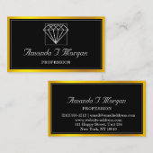 イベントウェディングプランナーダイヤモンド金ゴールドフレームVIP 名刺 (正面/裏面)