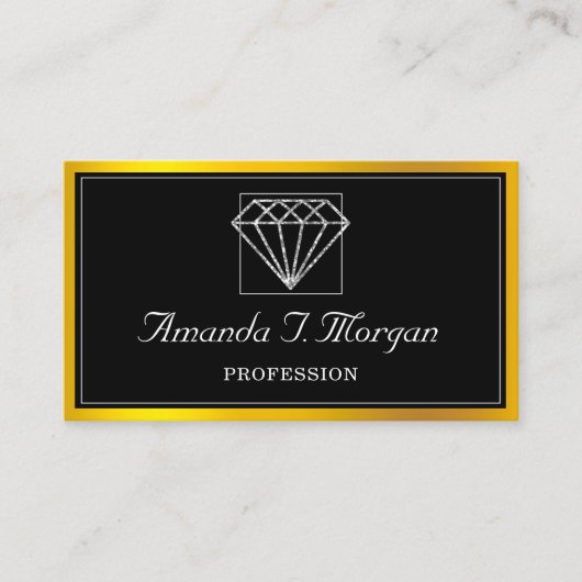 イベントウェディングプランナーダイヤモンド金ゴールドフレームVIP 名刺 (正面)