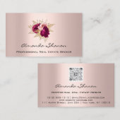 イベントウェディングプランナーフローラバラロゴQRコード 名刺 (正面/裏面)