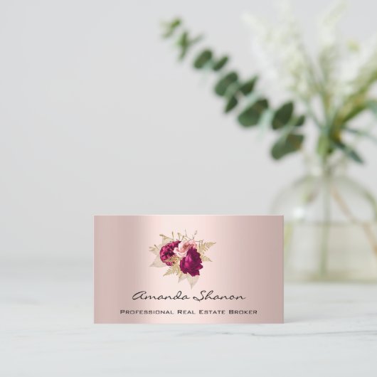 イベントウェディングプランナーフローラバラロゴQRコード 名刺 (スタンド正面)