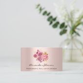 イベントウェディングプランナーフローラピンクロゴQRコード 名刺 (スタンド正面)